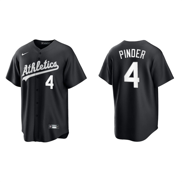 Men's Oakland Athletics Chad Pinder Black White Replica Official Jersey