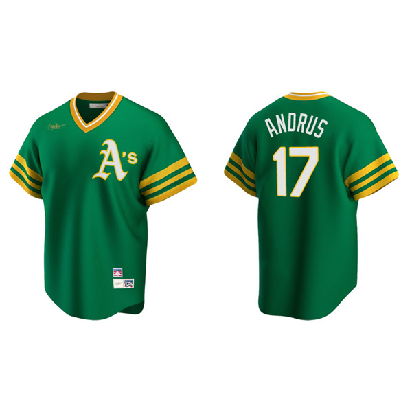 Men's Oakland Athletics Elvis Andrus Kelly Green Cooperstown Collection Road Jersey