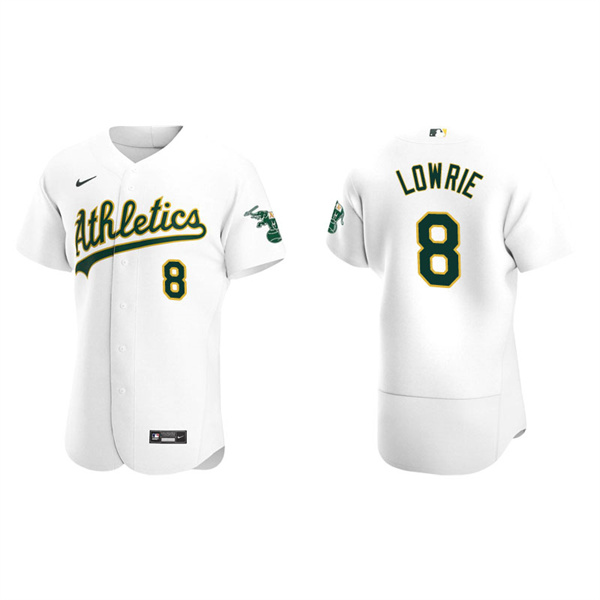 Men's Oakland Athletics Jed Lowrie White Authentic Home Jersey