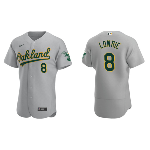Men's Oakland Athletics Jed Lowrie Gray Authentic Road Jersey
