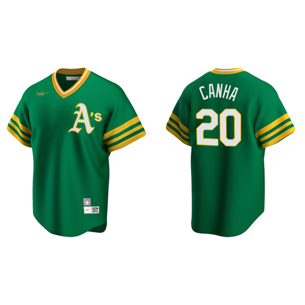 Men's Oakland Athletics Mark Canha Kelly Green Cooperstown Collection Road Jersey