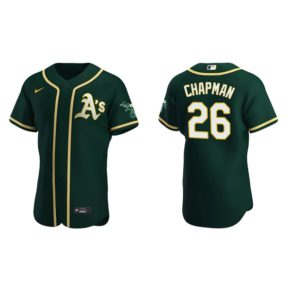 Men's Oakland Athletics Matt Chapman Green Authentic Alternate Jersey