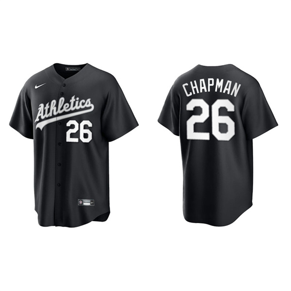 Men's Oakland Athletics Matt Chapman Black White Replica Official Jersey