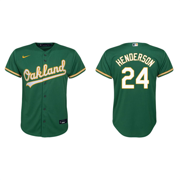 Youth Oakland Athletics Rickey Henderson Kelly Green Replica Alternate Jersey