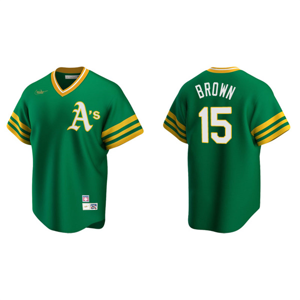 Men's Oakland Athletics Seth Brown Kelly Green Cooperstown Collection Road Jersey