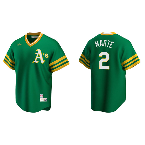 Men's Oakland Athletics Starling Marte Kelly Green Cooperstown Collection Road Jersey