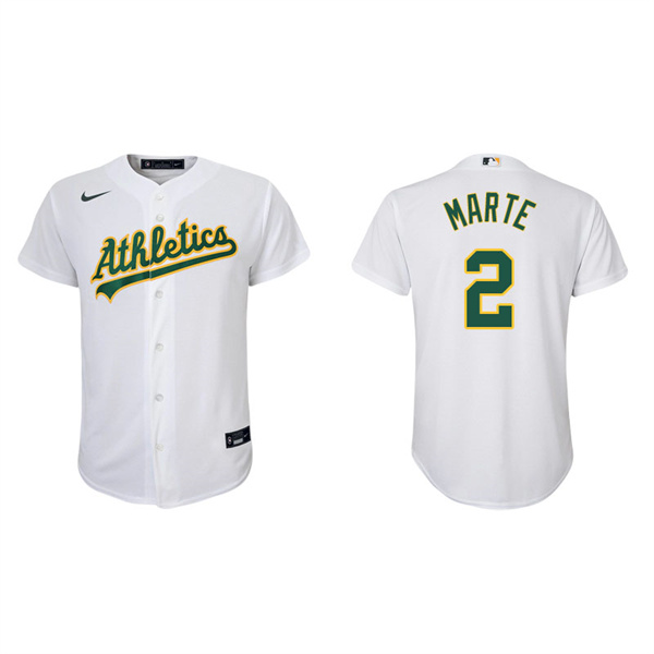 Youth Oakland Athletics Starling Marte White Replica Home Jersey