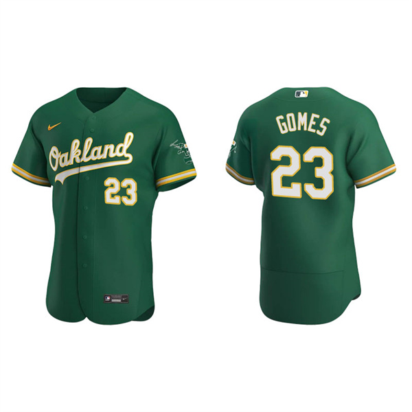 Men's Oakland Athletics Yan Gomes Kelly Green Authentic Alternate Jersey