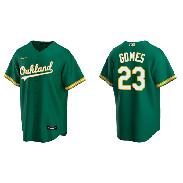 Men's Oakland Athletics Yan Gomes Kelly Green Replica Alternate Jersey