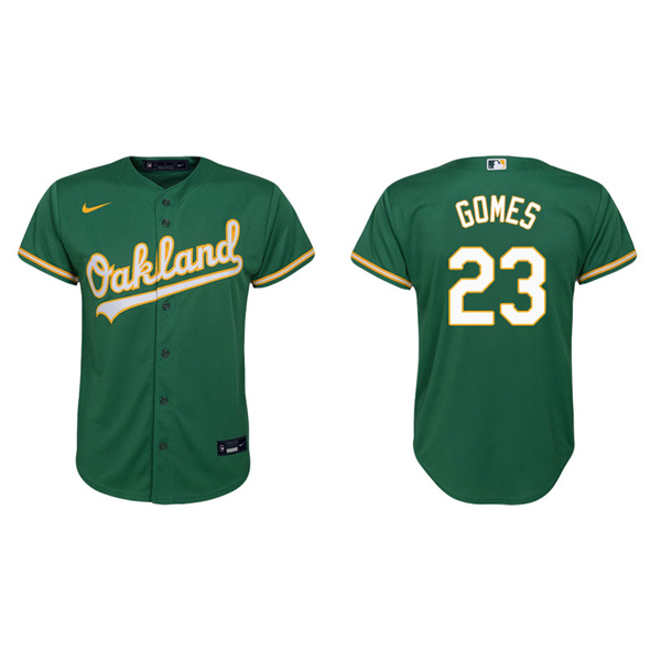 Youth Oakland Athletics Yan Gomes Kelly Green Replica Alternate Jersey