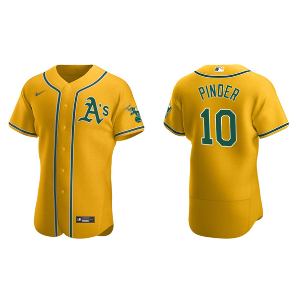 Men's Oakland Athletics Chad Pinder Gold Authentic Home Jersey
