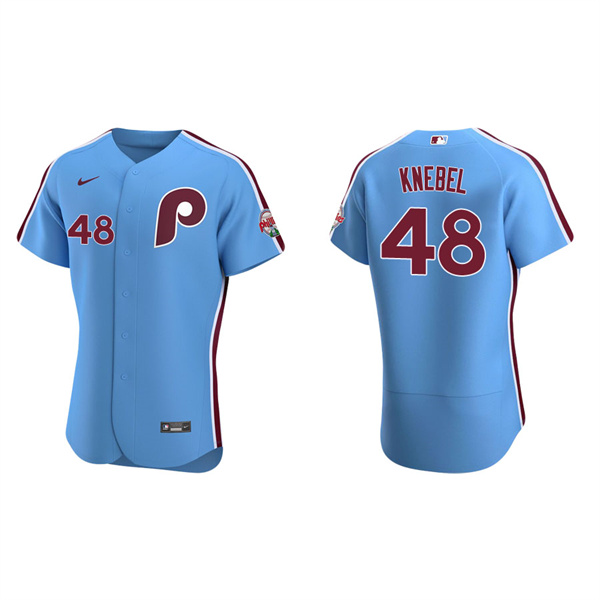 Men's Corey Knebel Philadelphia Phillies Light Blue Authentic Alternate Jersey