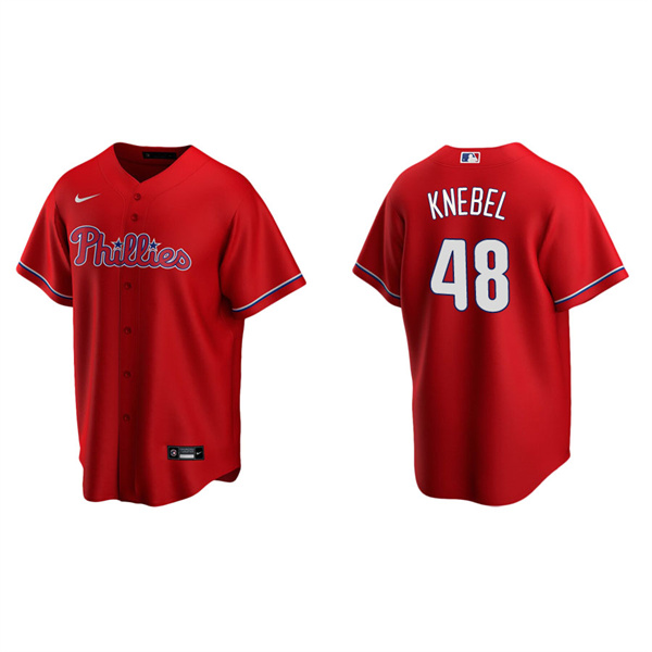 Men's Corey Knebel Philadelphia Phillies Red Replica Alternate Jersey