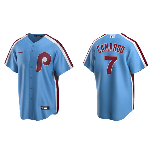 Men's Philadelphia Phillies Johan Camargo Light Blue Cooperstown Collection Road Jersey