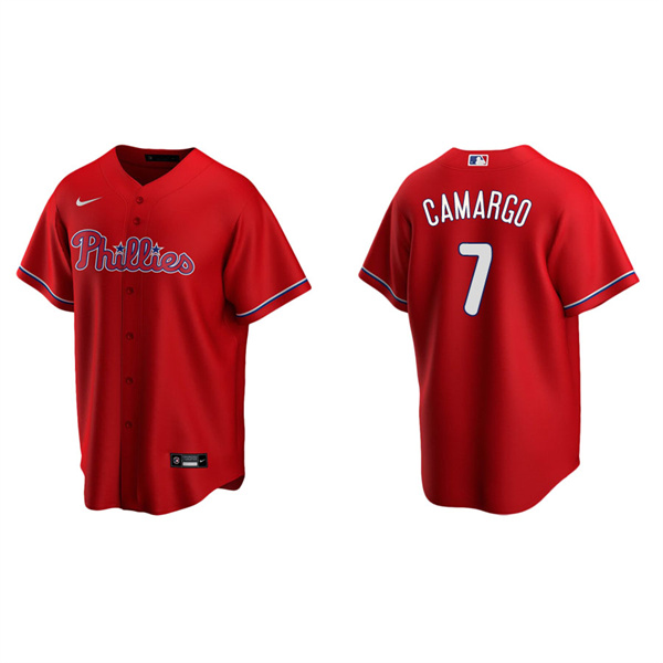 Men's Philadelphia Phillies Johan Camargo Red Replica Alternate Jersey