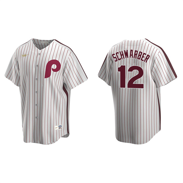 Men's Philadelphia Phillies Kyle Schwarber White Cooperstown Collection Home Jersey