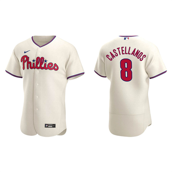 Men's Philadelphia Phillies Nick Castellanos Cream Authentic Alternate Jersey
