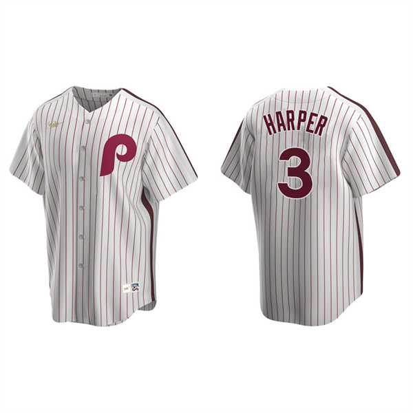 Men's Philadelphia Phillies Bryce Harper White Cooperstown Collection Home Jersey