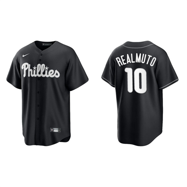 Men's Philadelphia Phillies J.T. Realmuto Black White Replica Official Jersey