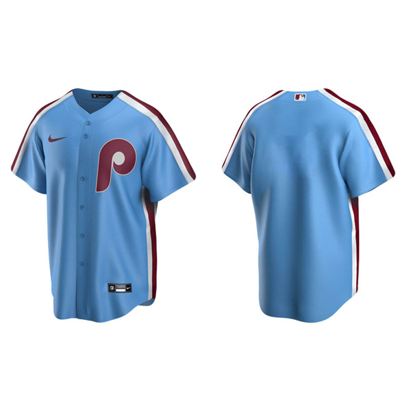 Men's Philadelphia Phillies Light Blue Cooperstown Collection Road Jersey