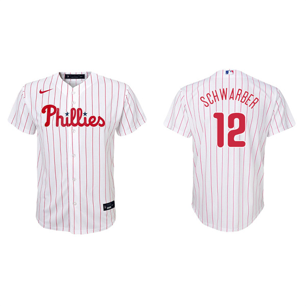 Youth Philadelphia Phillies Kyle Schwarber White Replica Home Jersey