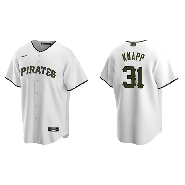 Men's Pittsburgh Pirates Andrew Knapp White Replica Alternate Jersey