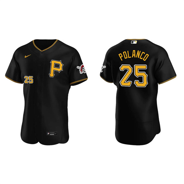 Men's Pittsburgh Pirates Gregory Polanco Black Authentic Alternate Jersey