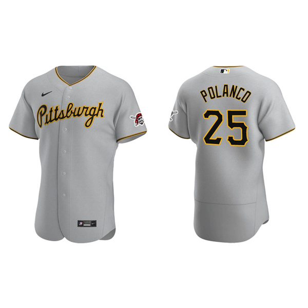 Men's Pittsburgh Pirates Gregory Polanco Gray Authentic Road Jersey