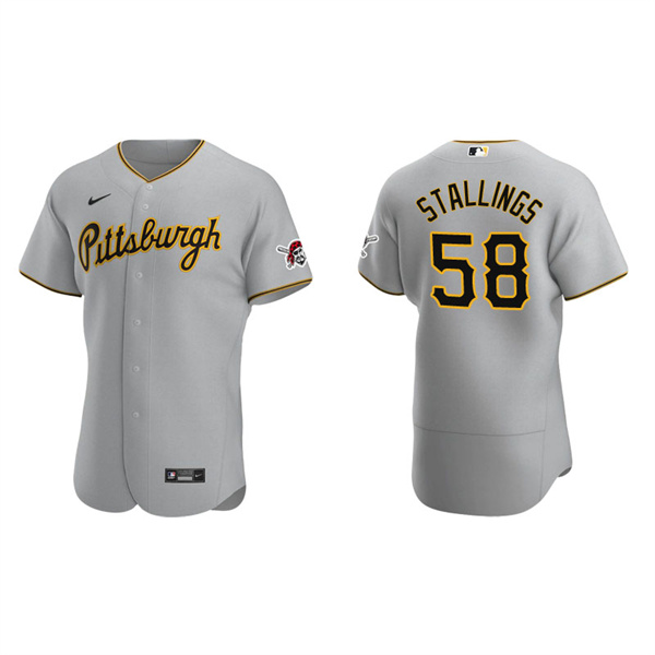 Men's Pittsburgh Pirates Jacob Stallings Gray Authentic Road Jersey