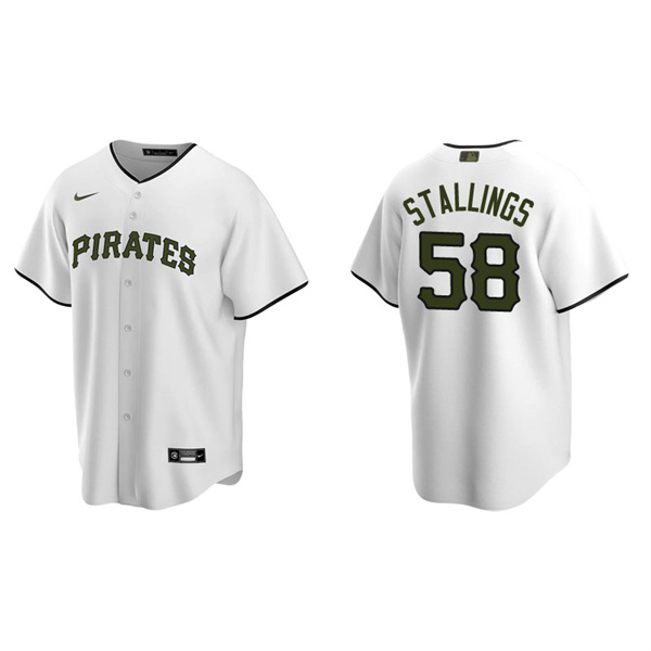 Men's Pittsburgh Pirates Jacob Stallings White Replica Alternate Jersey