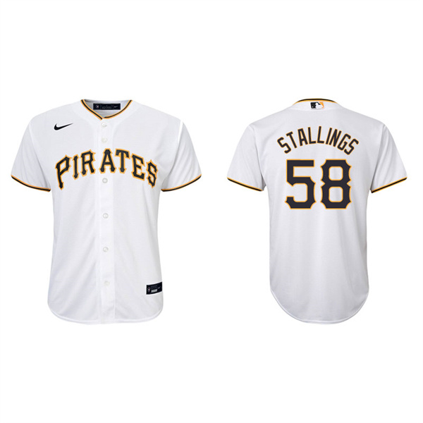 Youth Pittsburgh Pirates Jacob Stallings White Replica Home Jersey