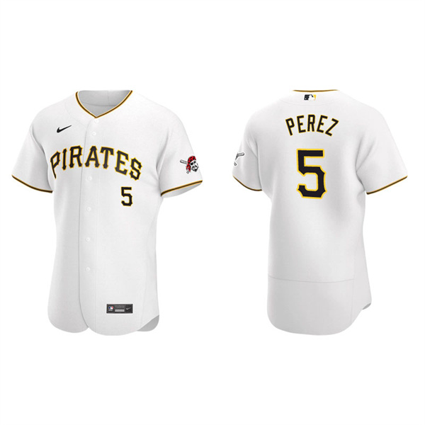 Men's Pittsburgh Pirates Michael Perez White Authentic Home Jersey