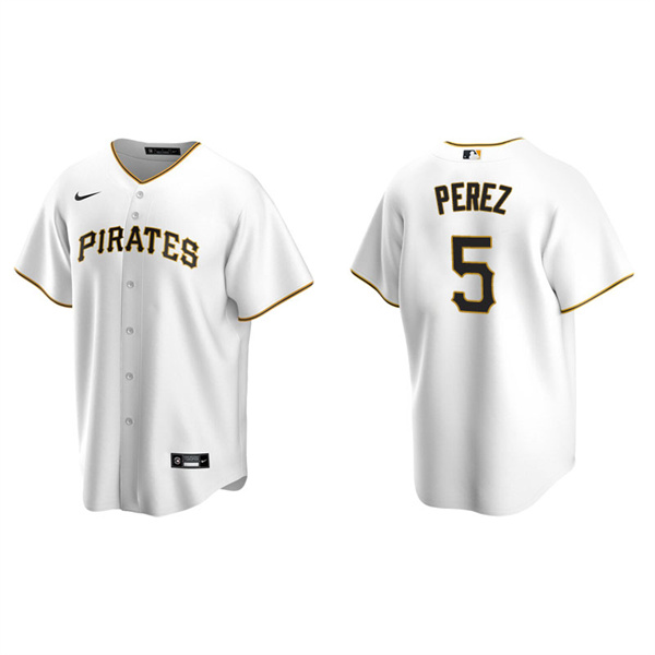 Men's Pittsburgh Pirates Michael Perez White Replica Home Jersey