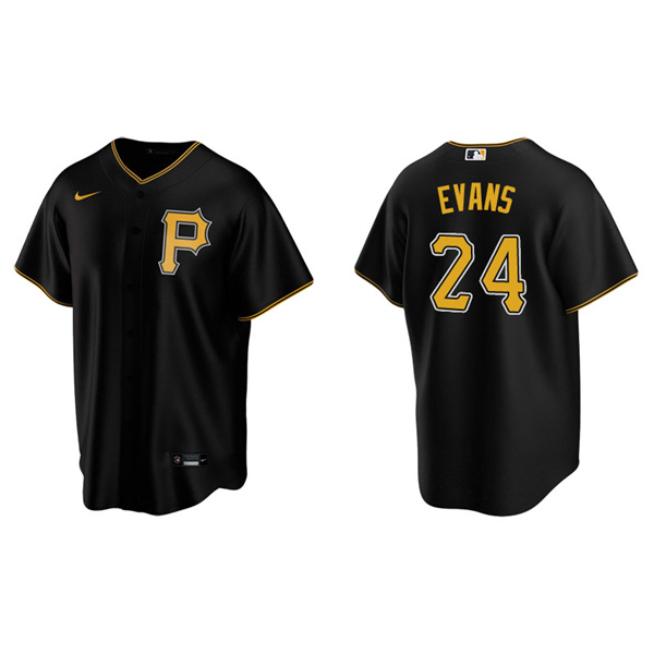 Men's Pittsburgh Pirates Phillip Evans Black Replica Alternate Jersey