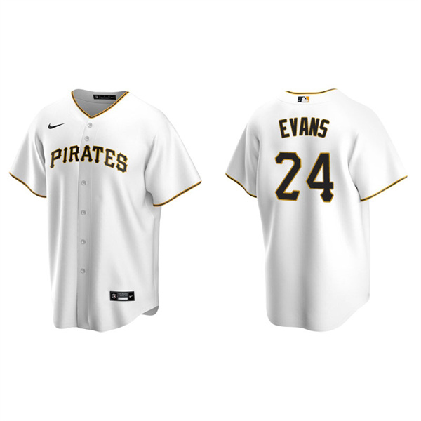 Men's Pittsburgh Pirates Phillip Evans White Replica Home Jersey