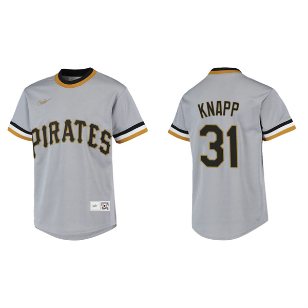Youth Pittsburgh Pirates Andrew Knapp Gray Cooperstown Collection Jersey
