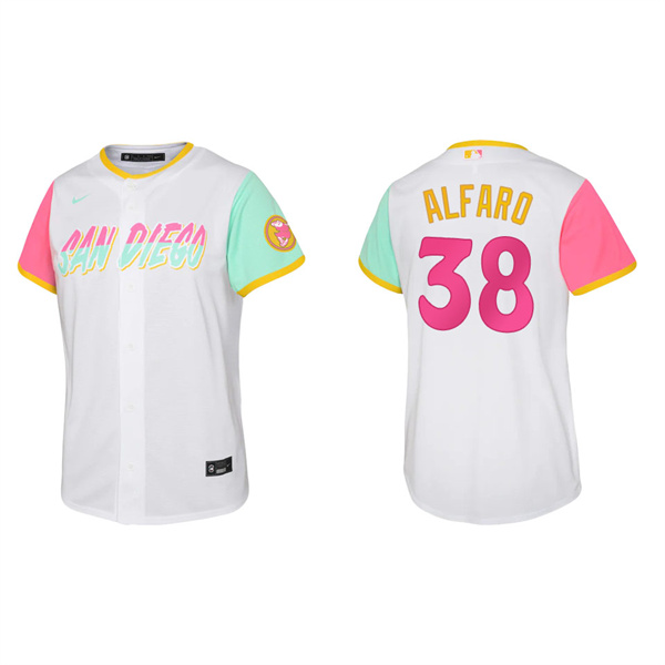 Youth Jorge Alfaro San Diego Padres White 2022 City Connect Replica Jersey