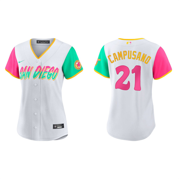 Women's Luis Campusano San Diego Padres White 2022 City Connect Replica Jersey