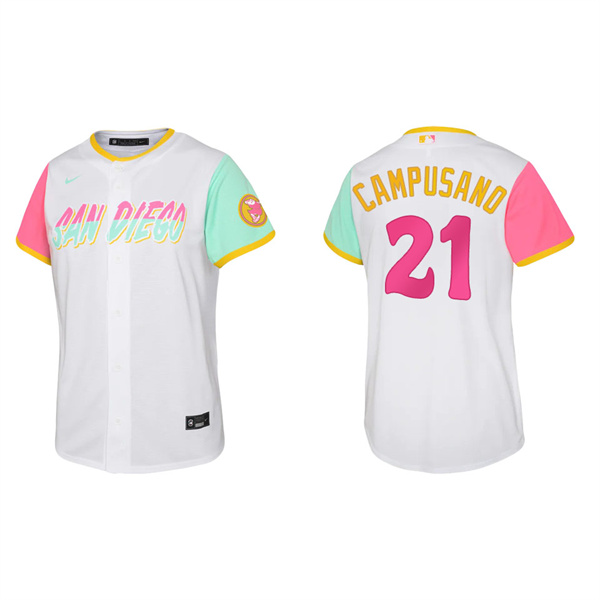 Youth Luis Campusano San Diego Padres White 2022 City Connect Replica Jersey