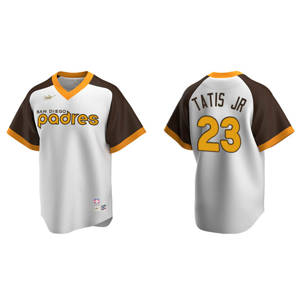 Men's San Diego Padres Fernando Tatis Jr. White Cooperstown Collection Home Jersey