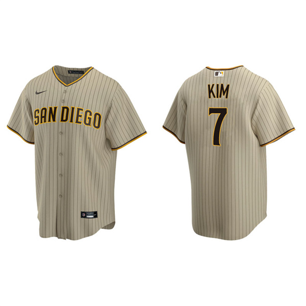 Men's San Diego Padres Ha-Seong Kim Sand Brown Replica Alternate Jersey