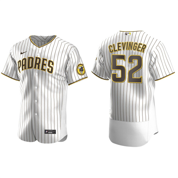 Men's San Diego Padres Mike Clevinger White Brown Authentic Alternate Jersey