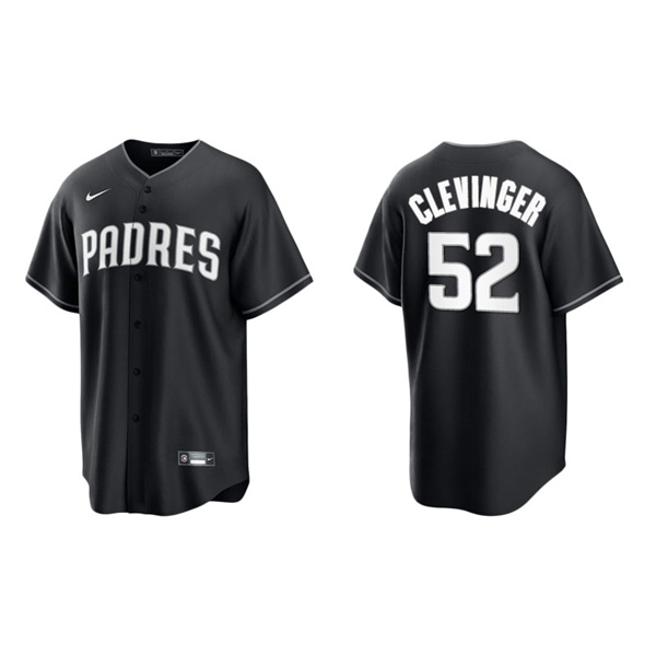 Men's San Diego Padres Mike Clevinger Black White Replica Official Jersey