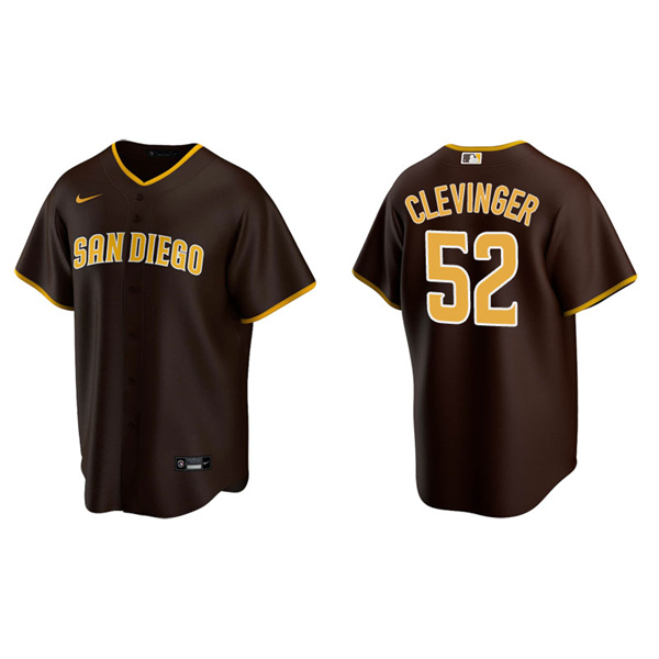 Men's San Diego Padres Mike Clevinger Brown Replica Road Jersey