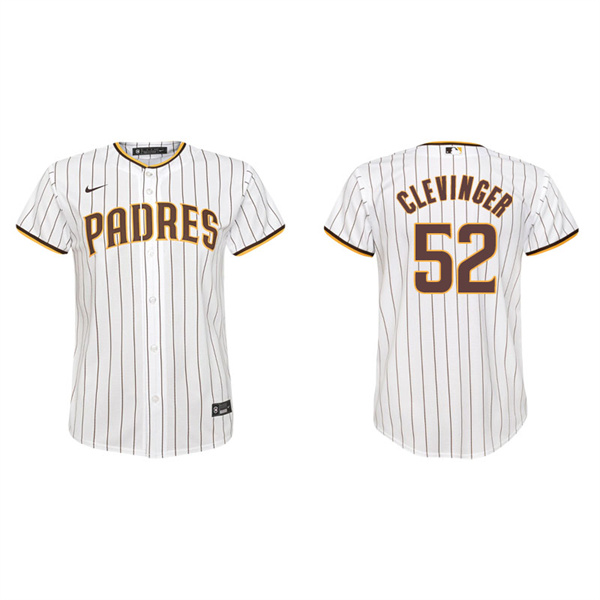 Youth San Diego Padres Mike Clevinger White Replica Home Jersey