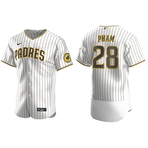 Men's San Diego Padres Tommy Pham White Brown Authentic Alternate Jersey