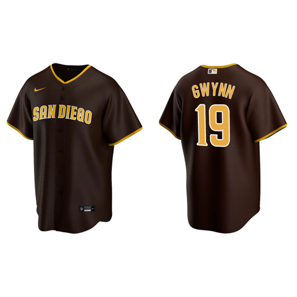 Men's San Diego Padres Tony Gwynn Brown Replica Road Jersey