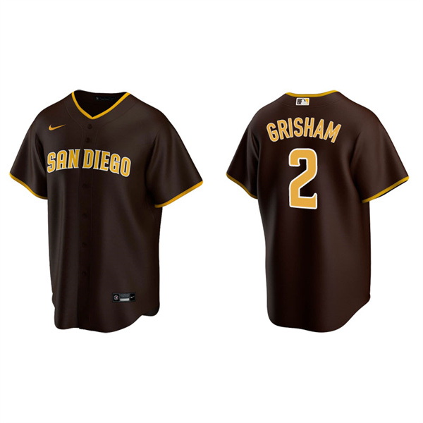 Men's San Diego Padres Trent Grisham Brown Replica Road Jersey