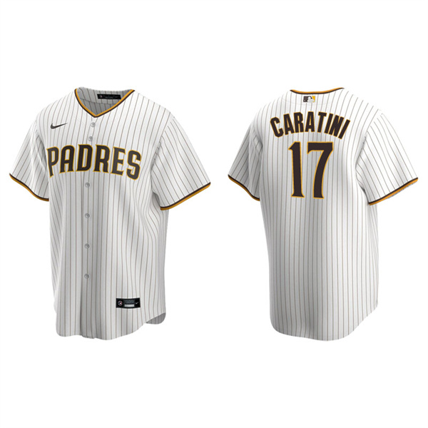 Men's San Diego Padres Victor Caratini White Brown Replica Home Jersey
