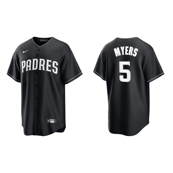 Men's San Diego Padres Wil Myers Black White Replica Official Jersey